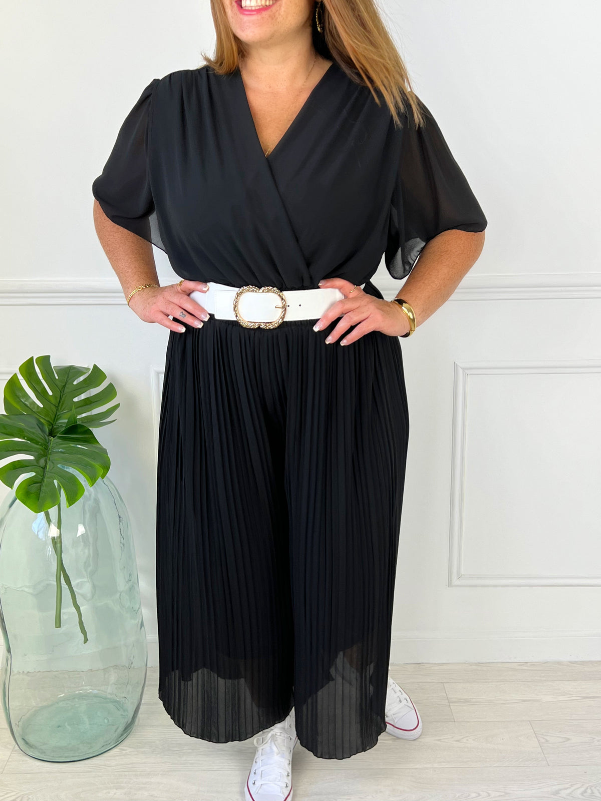 Combinaison fluide noire grande taille : Ophelie
