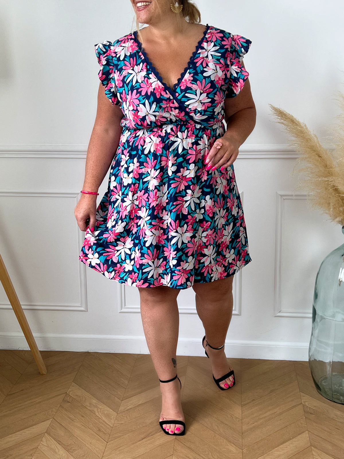 Robe courte à motif Curve : Manel - Loïcia