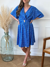 Robe bleue à pois : Louina - Loïcia