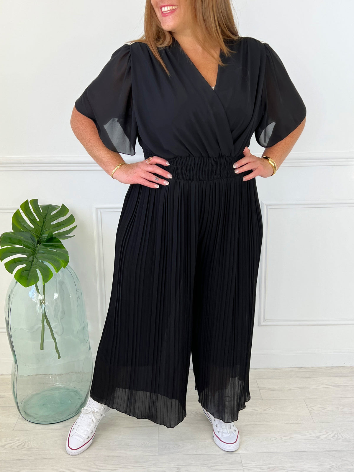 Combinaison fluide noire grande taille : Ophelie