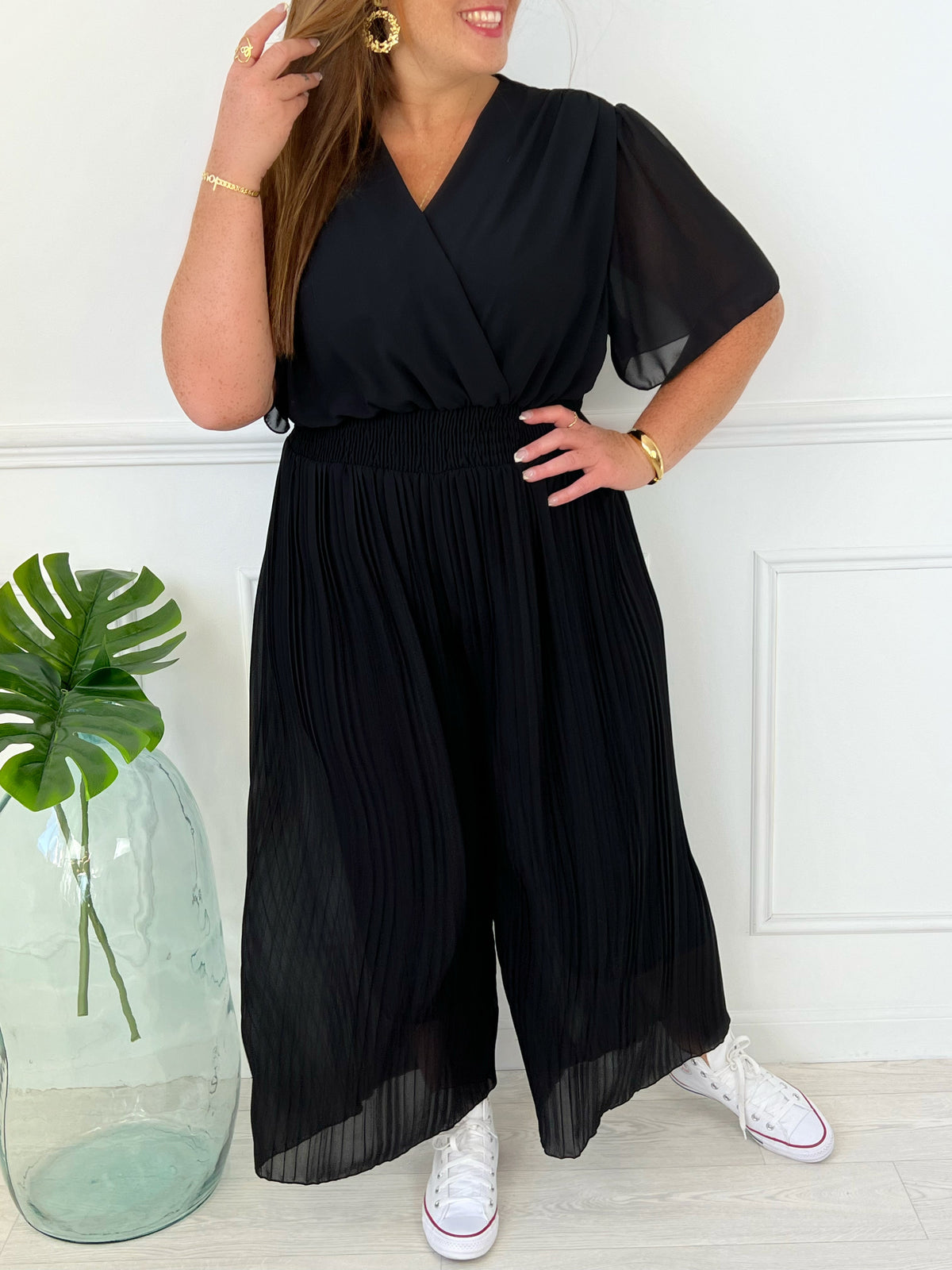 Combinaison fluide noire grande taille : Ophelie