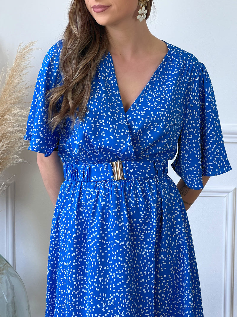 Robe bleue à pois : Louina - Loïcia