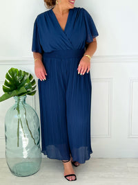 Combinaison fluide bleu marine grande taille : Ophelie