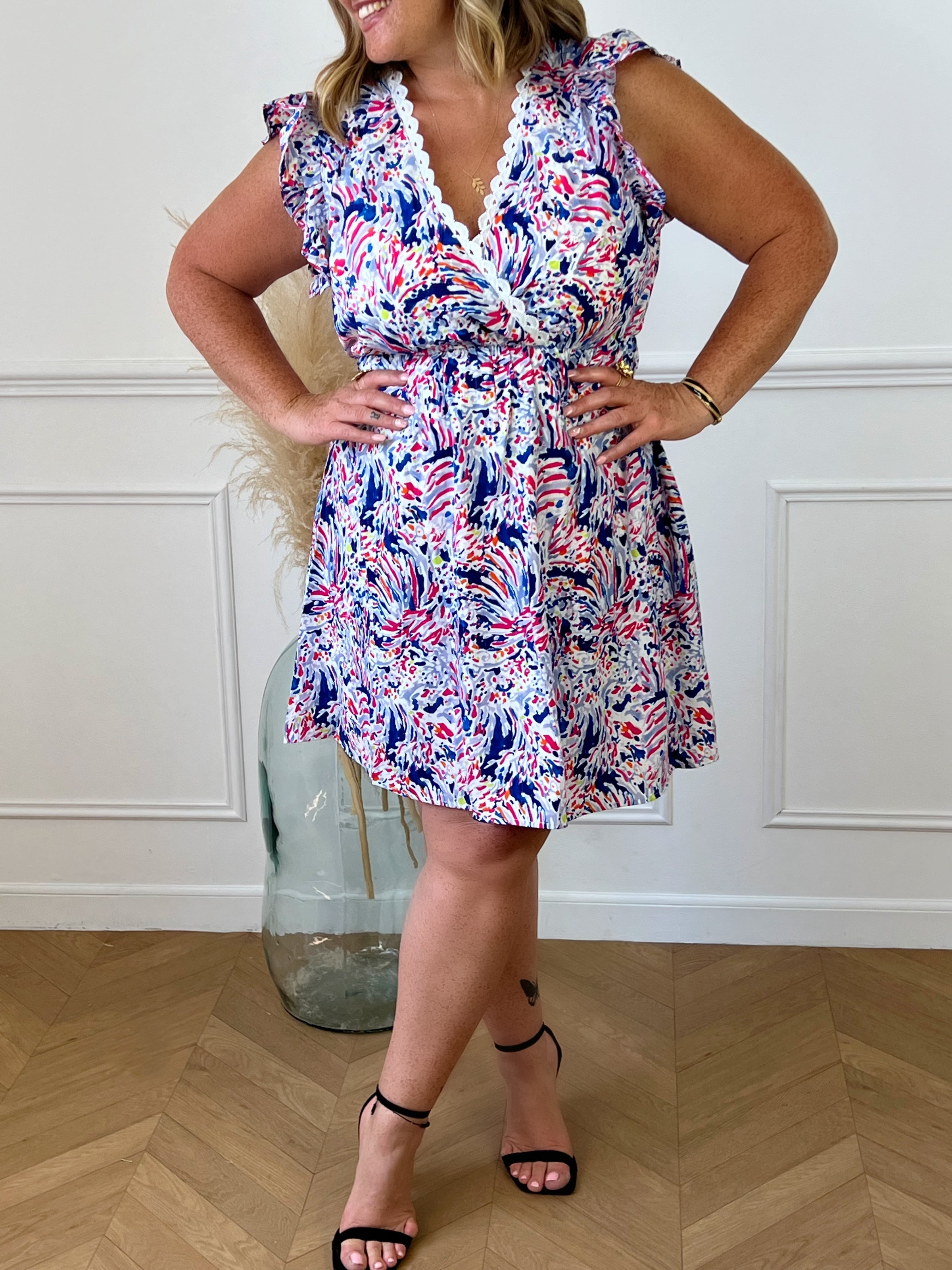 Robe courte à motif Curve : Mayane - Loïcia