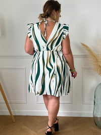 Robe courte à motif vert : Monica - Loïcia
