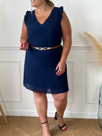 Robe courte bleu marine Curve : Lilou - Loïcia