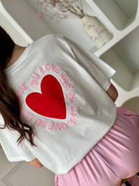 T-Shirt aus cremefarbener Baumwolle: Lovely