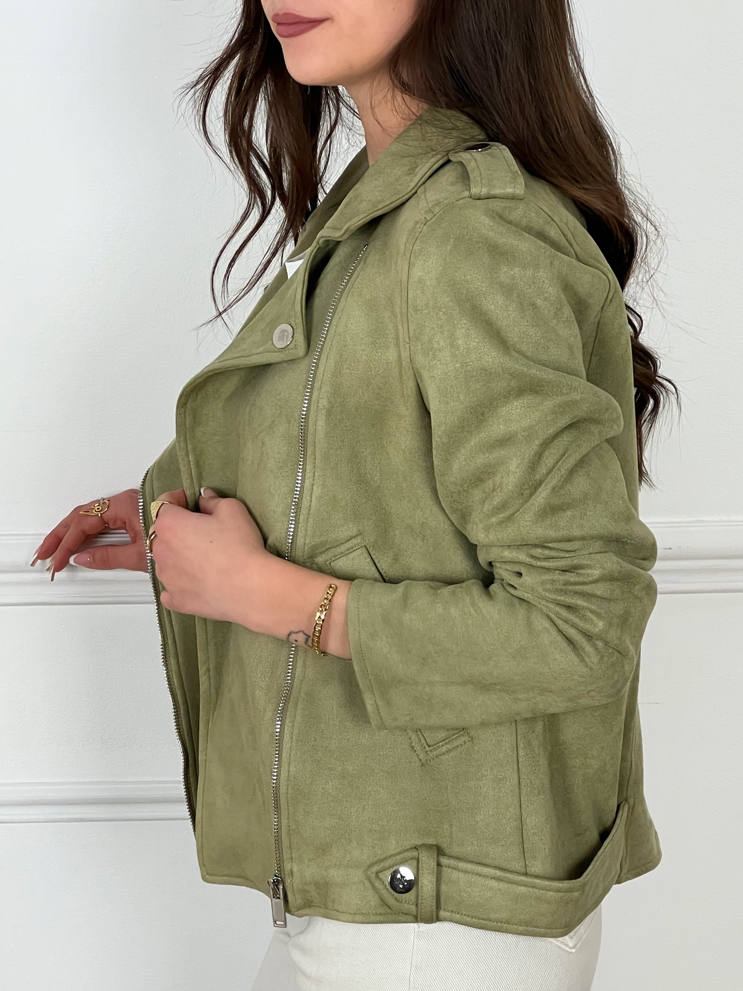 Veste perfecto kaki : Laure - Loïcia