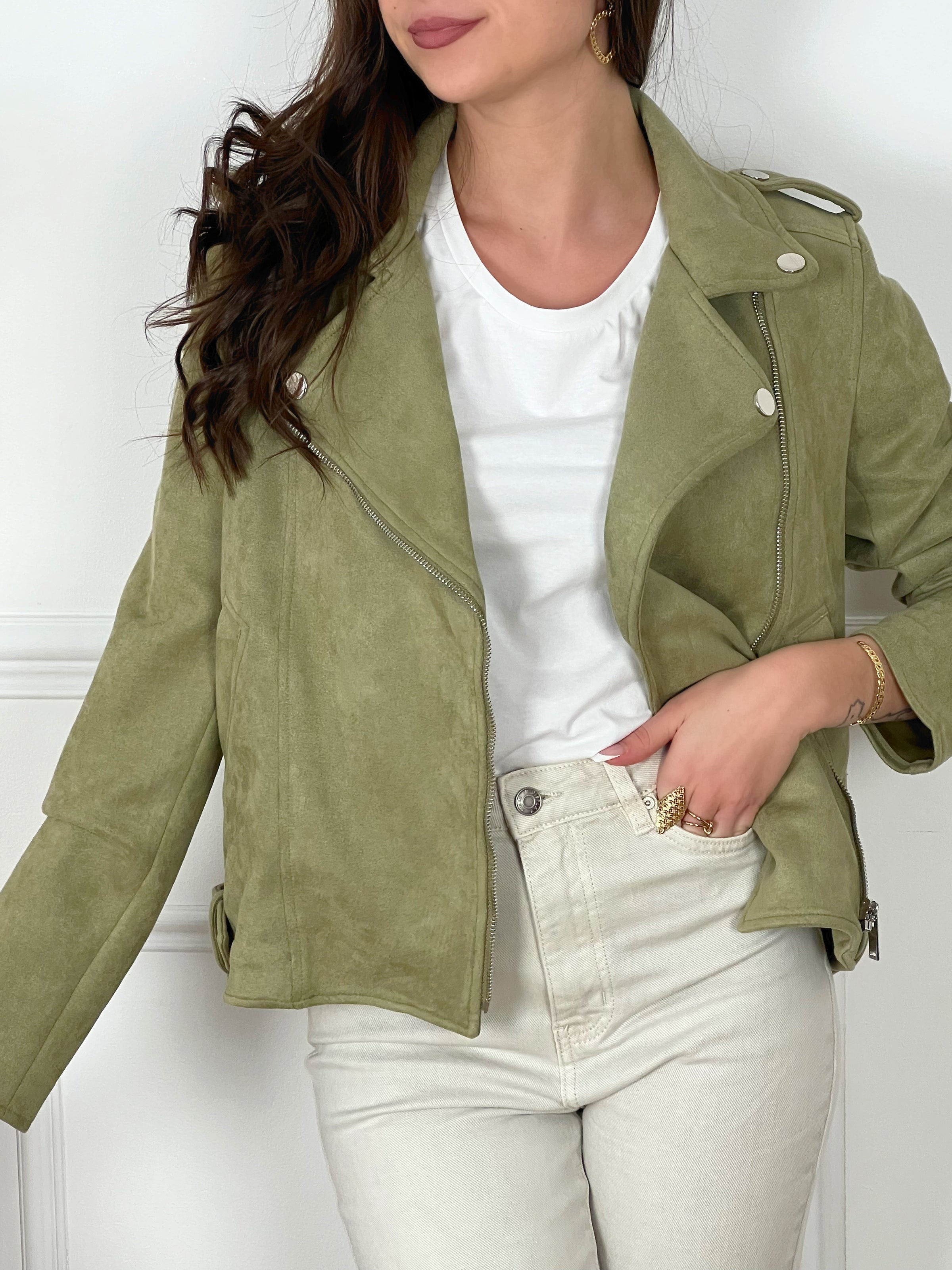 Veste perfecto kaki : Laure - Loïcia