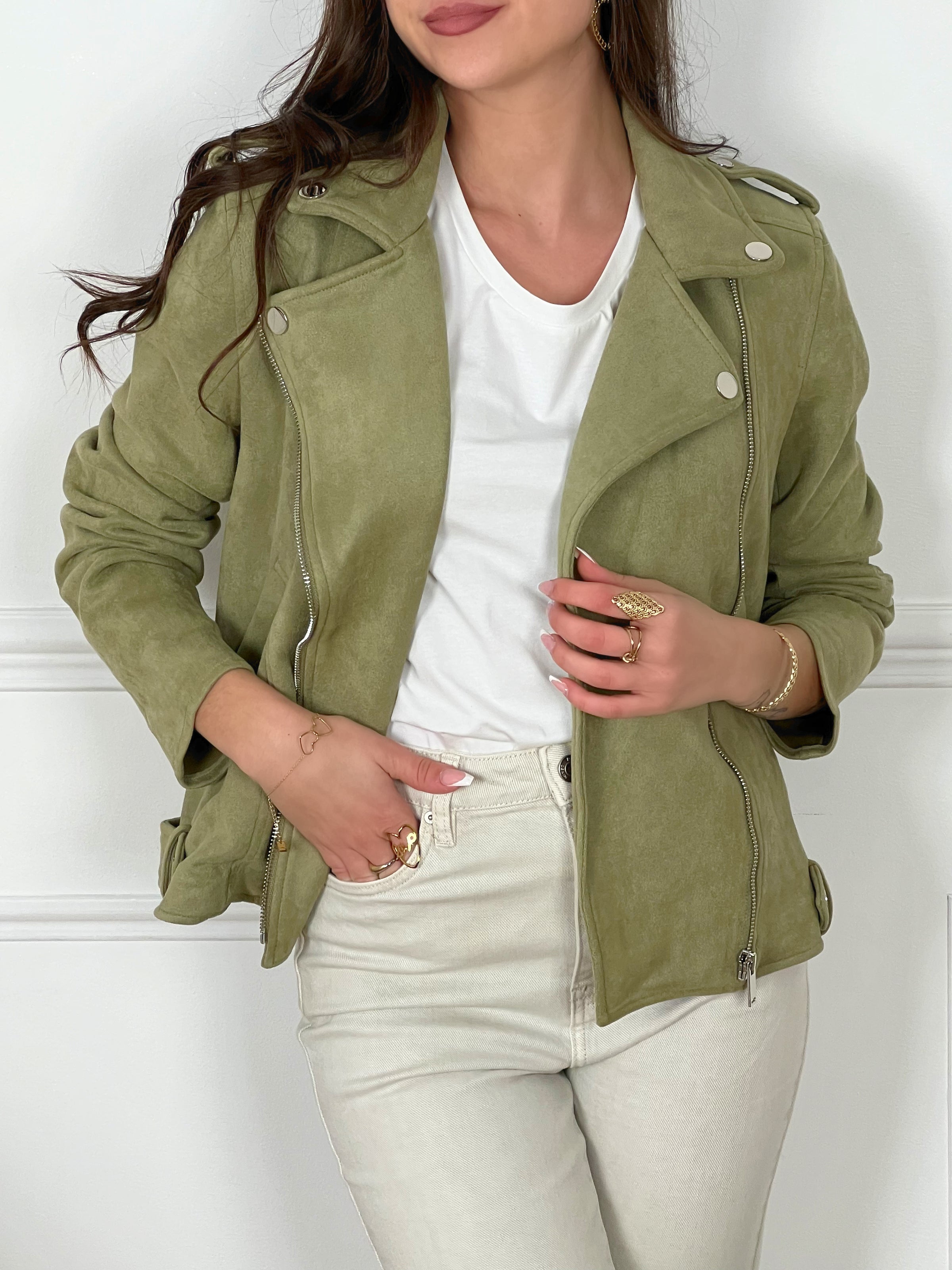 Veste perfecto kaki : Laure - Loïcia