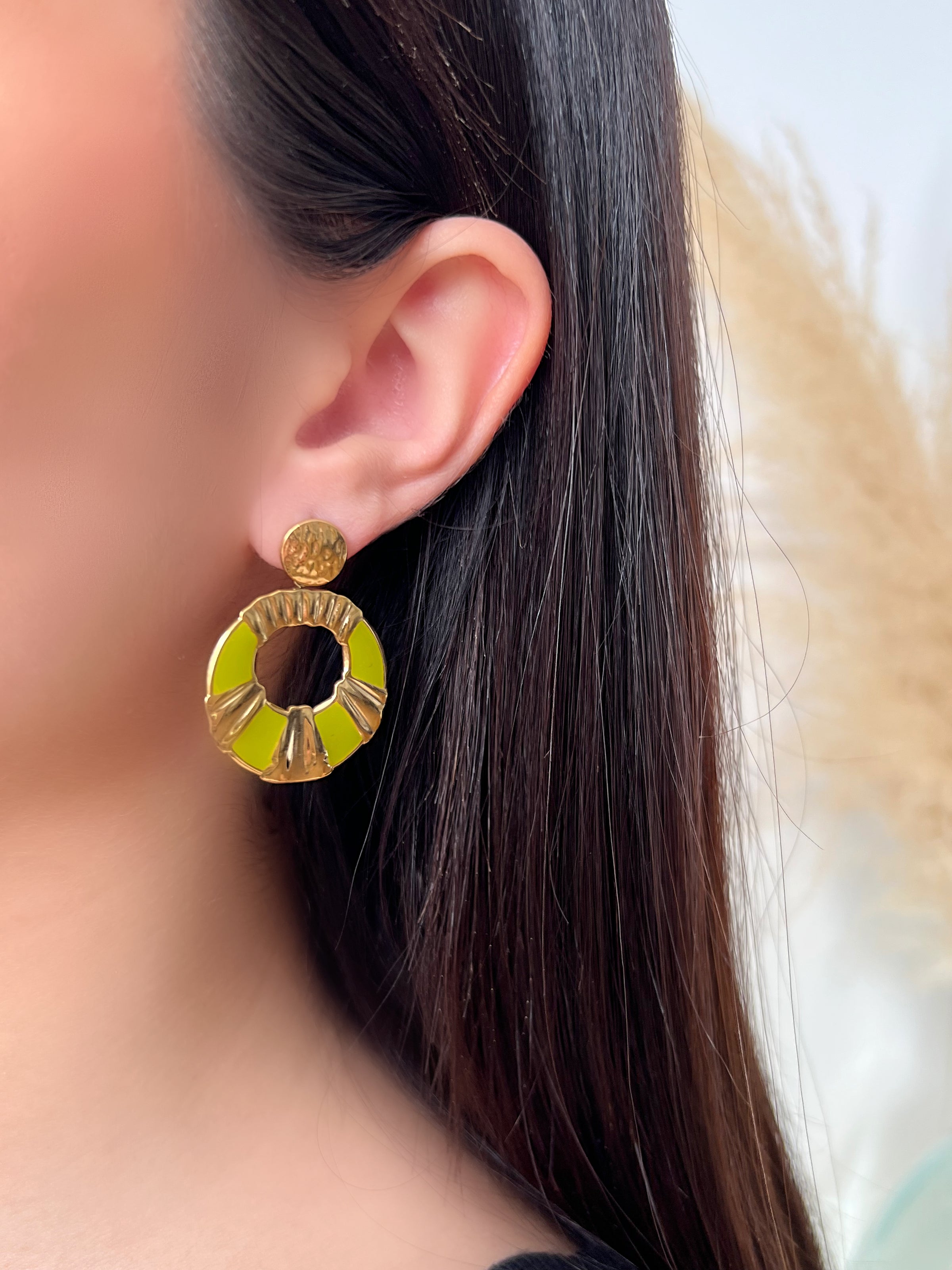 Boucles d'oreilles Loris vertes - Loïcia