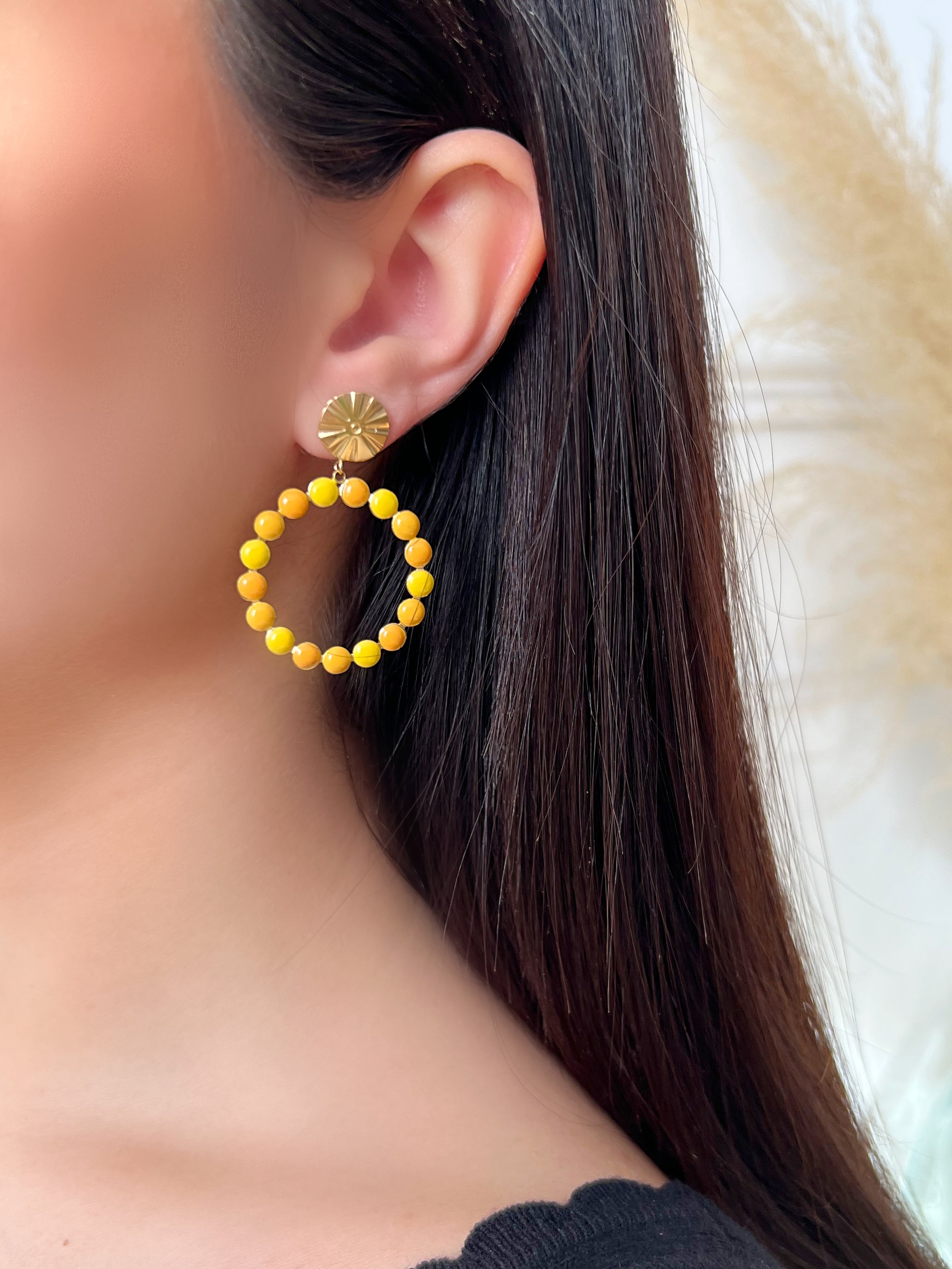 Boucles d’oreilles Clovy jaunes - Loïcia